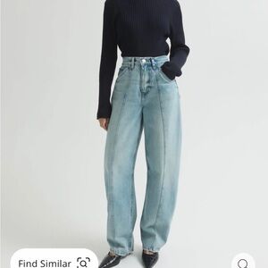 Light Blue Wide Leg Jeans - Women's Flare & Wide Leg